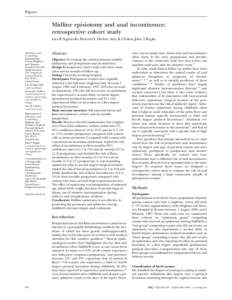 Papers  Midline episiotomy and anal incontinence: retrospective cohort study Lisa B Signorello, Bernard L Harlow, Amy K Chekos, John T Repke