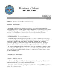 DoD Instruction[removed], November 16, 2012