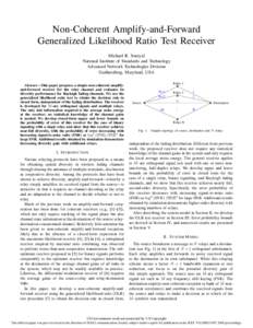 Non-Coherent Amplify-and-Forward Generalized Likelihood Ratio Test Receiver