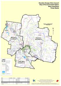 Macedon Ranges Shire Council Map of Recommended Option Nine Councillors Three Wards  Baynton