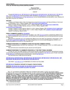 Indiana Register TITLE 327 WATER POLLUTION CONTROL BOARD Proposed Rule LSA Document #[removed]DIGEST Amends 327 IAC[removed], 327 IAC[removed], 327 IAC[removed], 327 IAC[removed], 327 IAC[removed], 327 IAC[removed], and 327 IAC 