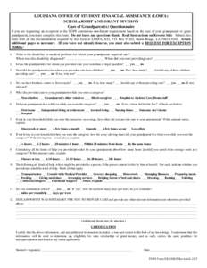 Care of Grandparent(s) Questionnaire