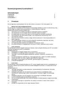 Examenprogramma kunstvakken 1 Informatiewijzer Preambule Leeswijzer kunstvakken 1 1.