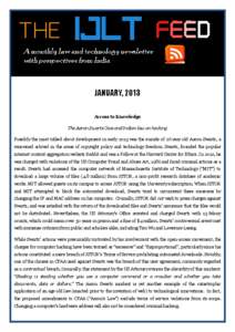 JANUARY, 2013 Access to Knowledge The Aaron Swartz Case and Indian law on hacking
