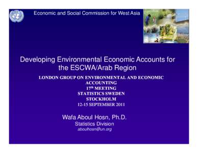 National accounts / System of Integrated Environmental and Economic Accounting / United Nations Economic and Social Commission for Western Asia / System of Environmental and Economic Accounting for Water / International Recommendations on Water Statistics / Statistics / Official statistics / Environmental statistics