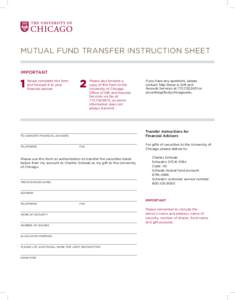 Mutual Fund Transfer Instruction Sheet Important 1  Please complete this form