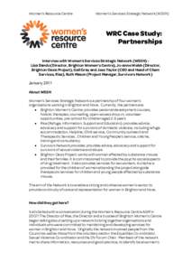 Women’s Resource Centre  Women’s Services Strategic Network (WSSN) WRC Case Study: Partnerships