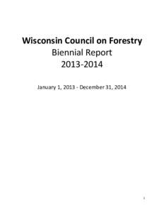 Wisconsin Council on Forestry Biennial Report