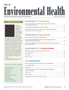 Table of Contents for the Journal of Environmental Health - April 2014