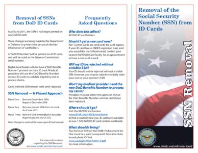 United States Department of Defense / Smart cards / Common Access Card / Social Security number / Identity document / SSN / Real-Time Automated Personnel Identification System / Identity documents in the United States / Security / Government / Identification