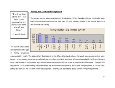 Family and Cultural Background  “I’ve lived here all my life. I was born in the country but we