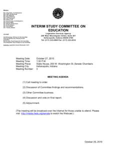 Members Rep. Greg Porter, Co-Chairperson Rep. Shelli VanDenburgh Rep. Phil GiaQuinta Rep. Robert Behning Rep. Jeff Thompson