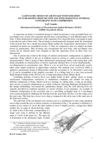 ICMARGASDYNAMIC DESIGN OF AIR-INTAKE WITH NOSE BODY OF STAR-SHAPED CROSS SECTION AND WITH SEQUENTIAL INTERNAL CONVERGENT FLOW COMPRESSION Yu.P. Gounko
