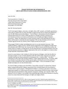 Microsoft Word - coalition Letter to Attorney General Holder on OLC RFRA memo - FINAL.doc