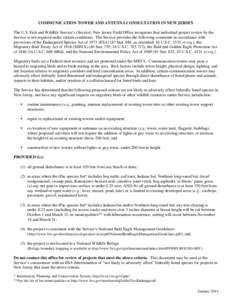 Bird conservation / Conservation in the United States / Towerkill / Radio masts and towers / Migratory Bird Treaty Act / Endangered Species Act / National Wildlife Refuge / Endangered species / Environmental impact assessment / Environment / Conservation / Towers