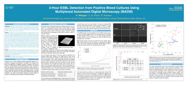 CHour ESBL Detection from Positive Blood Cultures Using Multiplexed Automated Digital Microscopy (MADM)  Steve Metzger