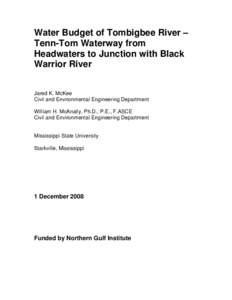 Water Budget of Tenn-Tom Waterway from Whitten Lock and Dam to Heflin Lock and Dam