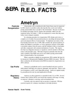 US EPA - Pesticides - RED Fact Sheet for Ametryn