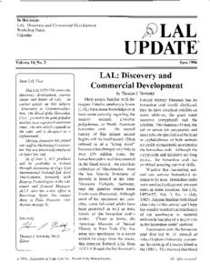 In this issue: LAL: Discovery and Commercial Development Workshop Dates Calendar  pfYLAL