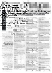 MayScience Fiction & Fantasy Catalogue Pulp Fiction Booksellers • Shop 4, Level 1 (first floor) • Blocksidge & Ferguson Building Arcade • 144 Adelaide Street • Brisbane • Queensland • 4000 • Australi