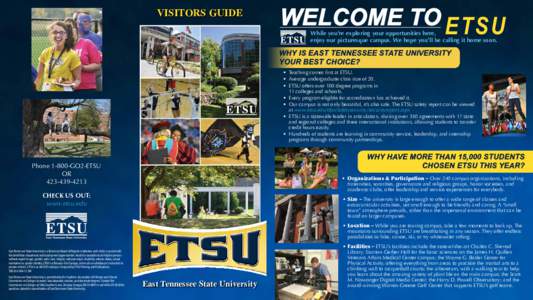 WELCOME TO ETSU  Visitors Guide ™