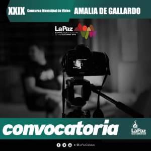 El Gobierno Autónomo Municipal de La Paz, mediante la Secretaria Municipal de Culturas convoca, bajo las siguientes bases, al: Concurso Municipal de Video “AMALIA DE GALLARDO” GESTION 2018 Versión XXIX. I. OBJETIV