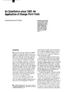 On Disinflation since 1982: An Application of Change-Point Tests by Edward Bryden and John B. Carlson Introduction On October 6, 1979, the Federal Open Market