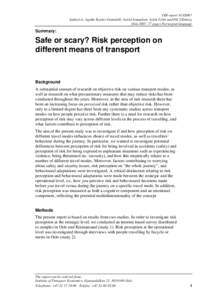 Risk management / Transportation planning / Actuarial science / Safety / Traffic collision / Perception / Public transport / Risk / Transport / Probability