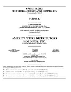 UNITED STATES SECURITIES AND EXCHANGE COMMISSION Washington, D.CFORM 8-K CURRENT REPORT