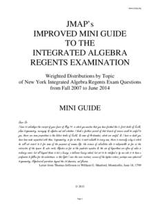 www.jmap.org  JMAP’s IMPROVED MINI GUIDE TO THE INTEGRATED ALGEBRA