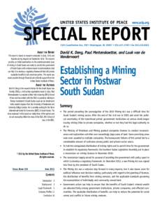 United States Institute of Peace  www.usip.org SPECIAL REPORT 2301 Constitution Ave., NW • Washington, DC 20037 • [removed] • fax[removed]
