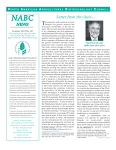 NORTH AMERICAN AGRICULTURAL BIOTECHNOLOGY COUNCIL  NABC NEWS  Summer 2014 No. 48