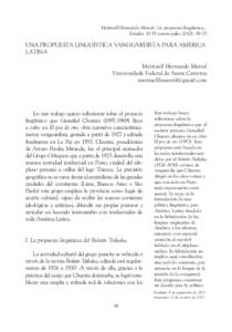 Meritxell Hernando Marsal. Un propuesta lingüística... Estudios 18:35 (enero-julio 2010): 49-75
