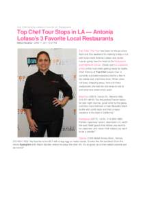 PopSugar - Top Chef Antonia Lofaso Favorite Local Restaurants