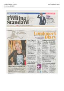 London Evening Standard Circulation: 686,858 27th September 2013  