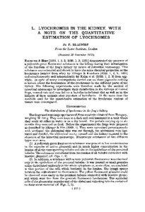 L. LYOCHROMES IN THE KIDNEY. WITH A NOTE ON THE QUANTITATIVE ESTIMATION OF LYOCHROMES