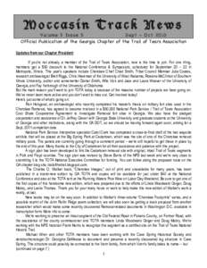 Moccasin Track News  Volume 5 Iss ue 5 Sept - Oct[removed]Official Publication of the Georgia Chapter of the Trail of Tears Association Updates from our Chapter President: