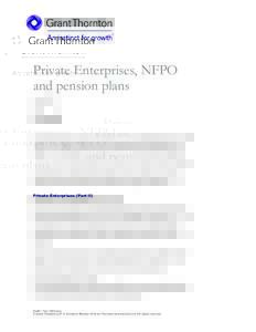 Private Enterprises, NFPO and pension plans July 2013 Flash Flash bulletins provide a summary of the most recent news and publications from standard