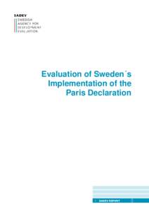 Evaluation of Sweden´s Implementation of the Paris Declaration  