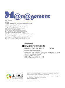 M@n@gement vol. 14 no. 1, 2011, 1-46 Unplugged