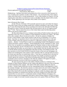 Southern Campaign American Revolution Pension Statements Pension application of Joseph Ford S15429 fn31NC Transcribed by Will Graves[removed]Methodology: Spelling, punctuation and grammar have been corrected in some inst