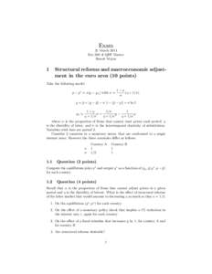 Exam 21 March 2014 Eco 569 of QEF Master Benoit Mojon  1