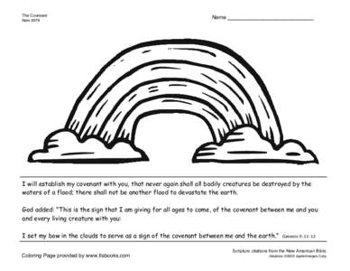 The Covenant coloring page with scripture passabe
