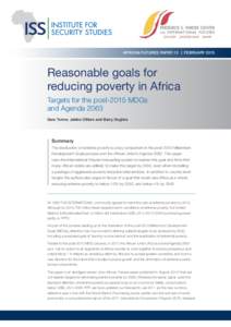 AFRICAN FUTURES PAPER 13 | FEBRUARY[removed]Reasonable goals for reducing poverty in Africa Targets for the post-2015 MDGs and Agenda 2063