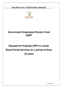 BID GEPFBOARD PORTAL SERVICES  Government Employees Pension Fund GEPF  Request for Proposal (RFP) to render