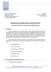 Executive Council  Ninety-seventh session Livingstone, Zambia, 29 August 2013 Provisional agenda item 4(b)