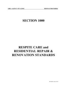 AREA AGENCY ON AGING  SERVICE PROVIDERS SECTION 1000