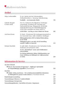 Inhaltsverzeichnis  Artikel Helga Lerchenmüller Gabriele Weigand