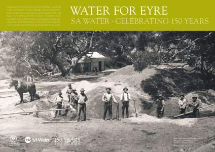 Supplying water for Eyre has posed many challenges - mostly due to the vast distances between townships, variable rainfall and lack of reliable streams and rivers on the Peninsula. In 1918, work began on the ambitious To
