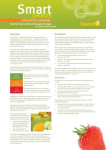 Smart  CHOICES EVALUATION SUMMARY Healthy Food and Drink Supply Strategy